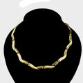 Collier Halskette Kette Goldkette Armband Set Edelstahl Poliert Matt Silber gold