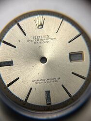 ORIGINAL ROLEX ZIFFERBLATT  DIAL DATEJUST 1601 CAL 1570 PIEPAN SILVER RARE INDEX