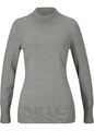 Basic Pullover mit Stehkragen Gr 36/38 Grau Damen Langarm-Pulli 1xget NEUw