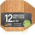 12er Set Bambus Frühstücksbrettchen Brettchen Schneidebrett Holz Frühstücksbrett