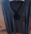 Gerard Darel Damen Modal V-Ausschnitt Pullover mit abnehmbarer Chiffon Schleife