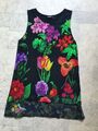 DESIGUAL TOP LONG-SHIRT schwarz bunt Gr. XS/34/S/36 BLUMEN-MUSTER TUNICA