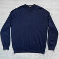 GOBI Pullover Mens Medium Navy Cashmere V Neck Long Sleeve Casual Mongolia