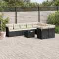 Gartenmöbel Sofa Garnitur Lounge Sitzgruppe 9-tlg. Beige Poly Rattan vidaXL