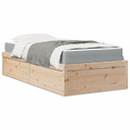 Bett mit Matratze Lattenrost Bettgestell Holzbett Massivholz Kiefer