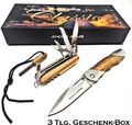 Classic Geschenk Box Set 3 Tlg. Taschenmesser Multifunktionsmesser Feuerstarter