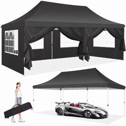 Pavillon 3x3/6m Faltpavillon,Gartenzelt Wasserdicht UV Pavillon Pop-up Partyzelt