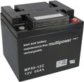 AGM BLEI AKKU BATTERIE 12V 50Ah MULTIPOWER MP50-12C ZYKLEN für ELEKTROMOBILE