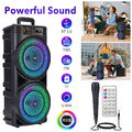 Bluetooth 5.0 Lautsprecher LED Subwoofer Boombox Musikbox Party LED mit Mikrofon