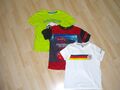 Jungen 3-er T-Shirt Set Gr.110/116  Kids Disney Cars u. Euro 2020 kurzarm Sommer