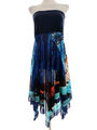 SUN FLAIR  Größe 40 Marineblau Midi Sommer Kleid Ärmellos Asymmetrisch