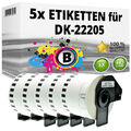 5x Etiketten kompatibel Brother P-Touch QL-1050N 1060N 500A 550 570 650TD 700