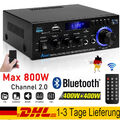 800W bluetooth Mini Verstärker HiFi Power Audio Stereo Bass AMP USB MP3 FM Auto