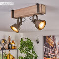 Industrial Schlaf Wohn Zimmer Leuchten Decken Lampe Flur Strahler Holz 2-flammig