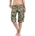 GUESS Damen Shorts Capri Hose Bermuda Sommer Gr 30 W30 camouflage Grün Niete NEU