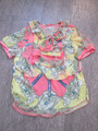 Authentic,  coole kurzarm Bluse, bunt,  Gr.38