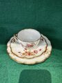 Hanley Porzellan 3 STCK. Dekorative Teetasse, Untertasse, Teller Blumenmuster Englisch China