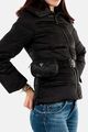 Guess Jeans USA Damen Glitzer Puffer Jacke mit Gürteltasche Kapuze Schwarz