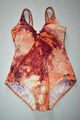 ♡NEU♡ Leolook Flower Batik Badeanzug von SOLAR in apricot/bordeaux, Gr. 42 44 C