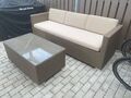 Gartenmöbel Couch mit Tisch - Rattan