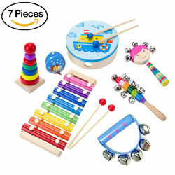 Kinder Percussion Set Kinder Instrumente Holz Rasseln Musikinstrumente Spielzeug