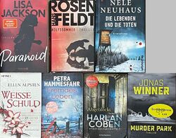 Abgeblockt,Paranoid,Weisse Schuld,Murder Park,... 7 Thriller Mängelexemplare gut