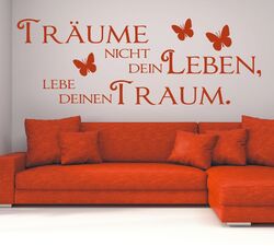 Wandtattoo Spruch Träume nicht dein Leben Lebe deinen Traum Wandaufkleber