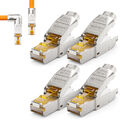 4x CAT6a Netzwerkstecker 90° Winkel RJ45 Netzwerk LAN Adapter Stecker Patchkabel