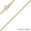 1,7mm Ankerkette diamantiert Kette Collier Halskette aus 375 Gold Gelbgold 45cm