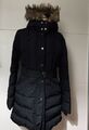 Pepe Jeans Daunenjacke Schwarz Damen Parka Gürtel Kapuze Fell M 38/40