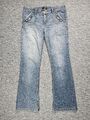 Vintage Armani Jeans Damen Größe M Schlaghose Blau Bootcut Y2K Denim Verblasst