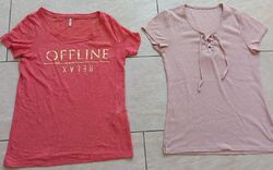 2 T-Shirts Mädchen / Damen Gr. XS von Only