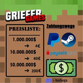 GrieferGames Money 1-1000 Mio Citybuild 1.8 Anonym schnelle Lieferung Dc Burbega