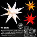 LED 3D Leuchtstern Ø 25 cm Lichterstern Batterie Timer In-Outdoor Advent Deko