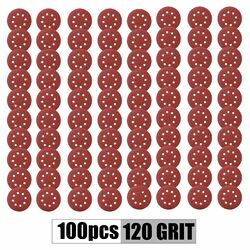 100x Klett Schleifscheiben 125mm Exzenter Schleifpapier 8 Loch Körnung P80/P120