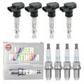 4x DENSO Zündspule +4x NGK Zündkerze Laser Platinum passend für VW Golf V 1K1