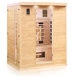 Infrarotkabine Infrarotsauna Wärmekabine Sauna Kabine 3 Personen Vollspektrum✔️HEMLOCKTANNE ✔️9 STRAHLER ✔️BLUETOOTH ✔️LED FARBLICHT