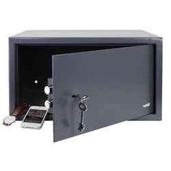 HMF 49204-11 Safe Tresor mit Schlüssel, Möbeltresor Laptop und Ordner, Anthrazit