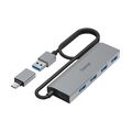 Hama USB-C-Hub Multi Port 4-fach USB-A 3.2 Gen 1 Verteiler 5 Gibt/s mit Netzteil