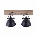 Deckenlampe Strahler Spot schwarz Holz Metall schwarz exkl. 2xLED 40 watt max