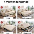 Klappbares Schlafsofa Couch mit Schlaffunktion und Bettkasten Bettsofa190cm 3in1