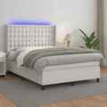 Boxspringbett Matratze LED Bett Bettgestell Polsterbett Kunstleder vidaXL