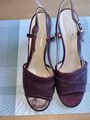 legendäre AIGNER-Sandale mit Blockabsatz, G.39,5 bordeaux - TOP!!!