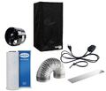 Growzelt mit Abluft Indoor Grow Growzelt 80 Rohrventilator 243cbm/h inkl. Filter