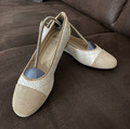 Ara 5,5 Ballerina 38,5 High Soft Leder Weiß Creme Beige