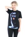 Wild T-Shirt Kurzarm Rundhals Print Sport Aufdruck Damen Herren Biker Katze Puma