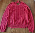 Bondelid Damen Strick Pullover  Zopf Rot Gr.XS mit Wolle& Kaschmir