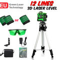 12 Line Laser Level Wasserwaage 360° Kreuzlinienlaser Selbstnivellierend +Stativ