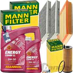 MANN INSPEKTIONSPAKET+6L MANNOL 5W-30 ÖL passend für BMW 5er E60 E61 163+177PS