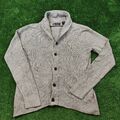 Chaps Cardigan mittlerer Pullover für Herren grau geknöpft hoher Ausschnitt...